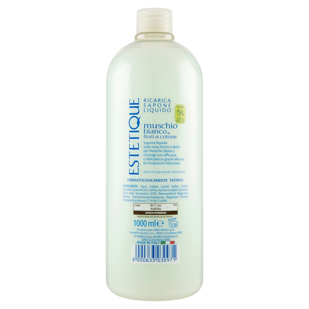 Ricarica Sapone Liquido Rilassante Muschio Bianco Fiori di Cotone Estetique U! Confronta e Risparmia